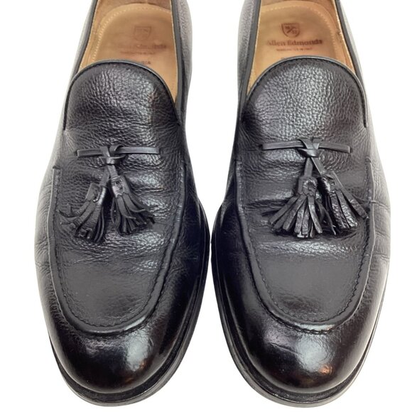 Allen Edmonds Perugia Leather Tassel Loafers #40162 Mens 9.5 Black Handcrafted I - Picture 3 of 12